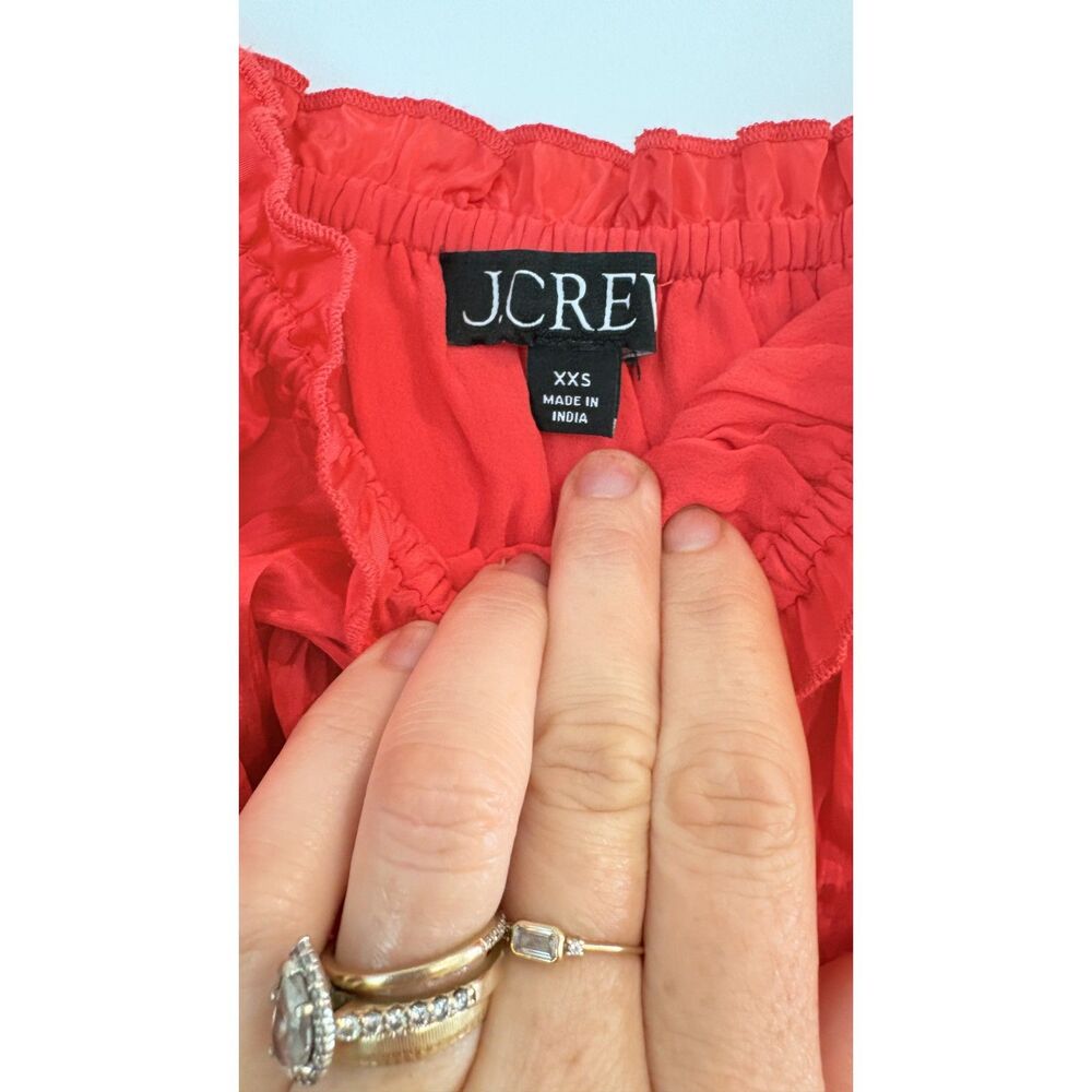 J.Crew Crinkled Ruffle Trim Dress Strawberry Pink Size XXS New - Picture 5 of 6
